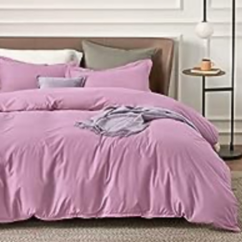 NEW Bedsure Purple Pink Duvet Comforter Cover Full Size 2 Pillowcases 80” x 90”